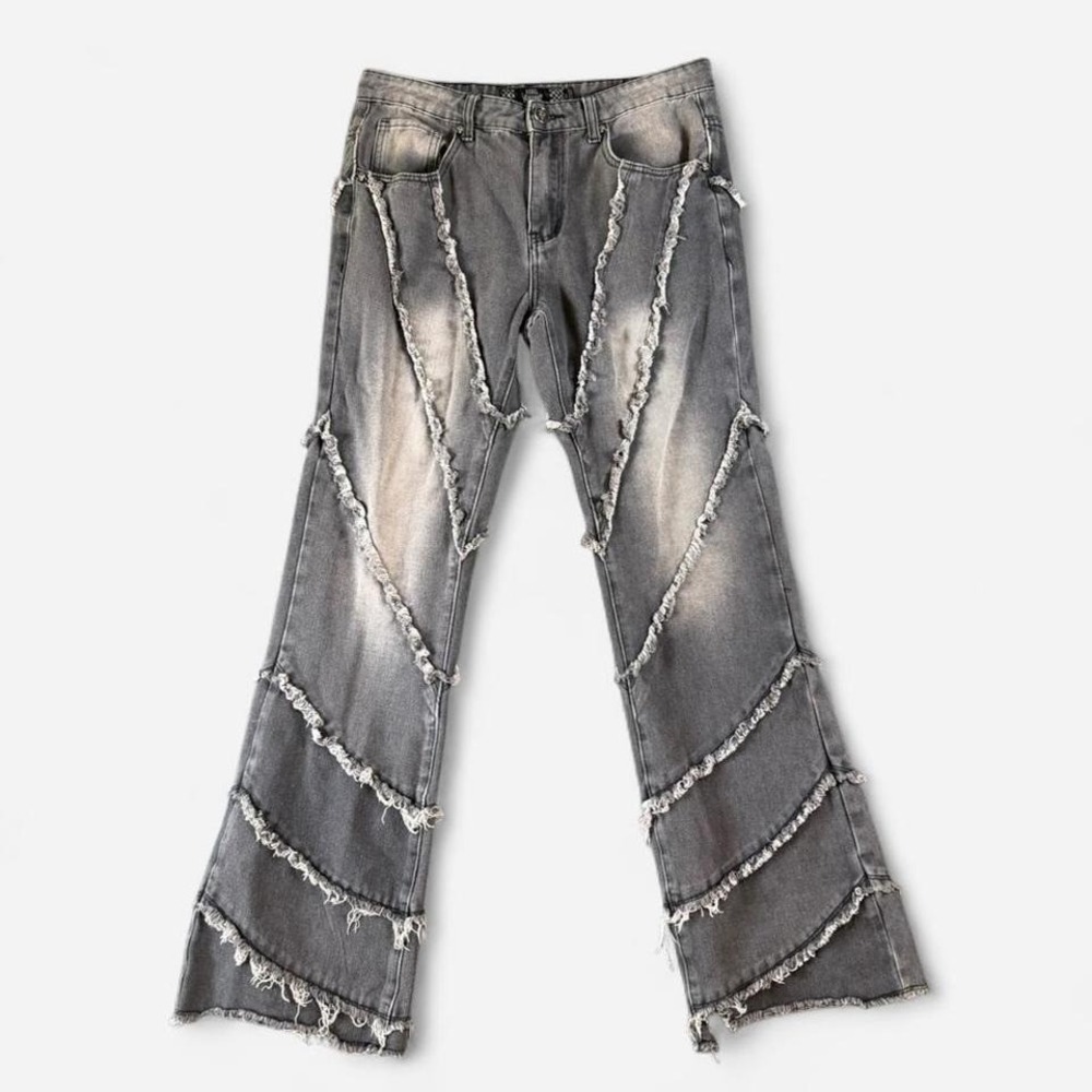 Rebel Vengeance Black Spider Web Distressed Skater Grunge Denim Jeans 32x32